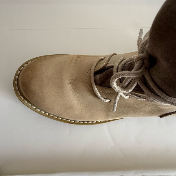 Tan and Brown Lace Up Boots with Sturdy Sole - Picture 14 of 15